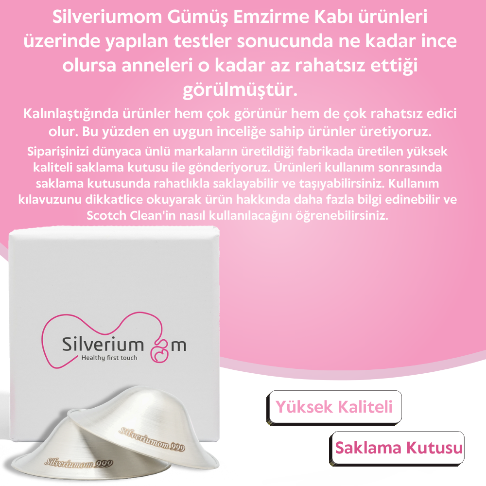 Gümüş Göğüs Ucu Koruma Kapakları