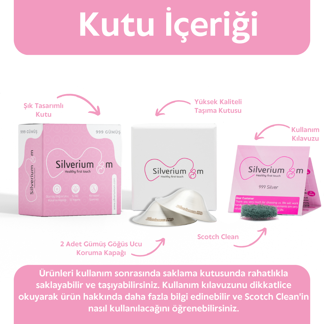 Gümüş Göğüs Ucu Koruma Kapakları